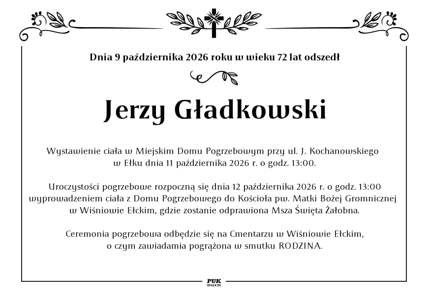 Jerzy Gładkowski - nekrolog